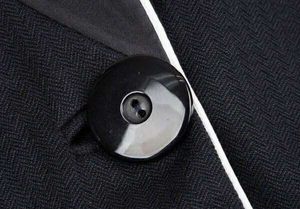 ARMANI COLLEZIONI Piping Herringbone Jacket Navy Size 42