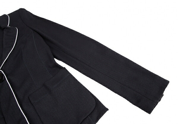 ARMANI COLLEZIONI Piping Herringbone Jacket Navy Size 42
