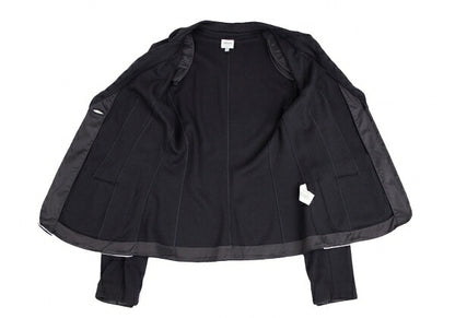 ARMANI COLLEZIONI Piping Herringbone Jacket Navy Size 42