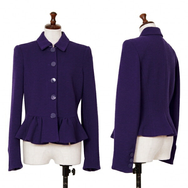 ARMANI COLLEZIONI Wool Hem Gather Jacket Purple Size 42