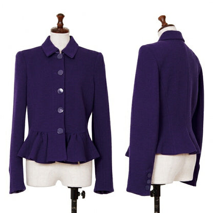 ARMANI COLLEZIONI Wool Hem Gather Jacket Purple Size 42