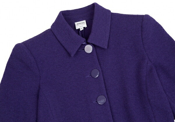ARMANI COLLEZIONI Wool Hem Gather Jacket Purple Size 42