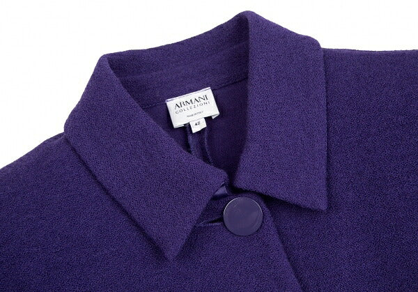 ARMANI COLLEZIONI Wool Hem Gather Jacket Purple Size 42