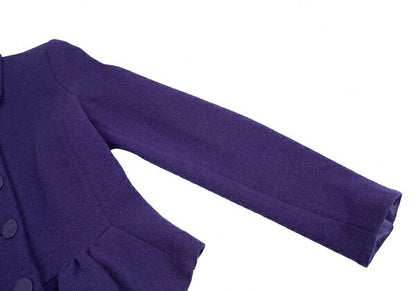ARMANI COLLEZIONI Wool Hem Gather Jacket Purple Size 42