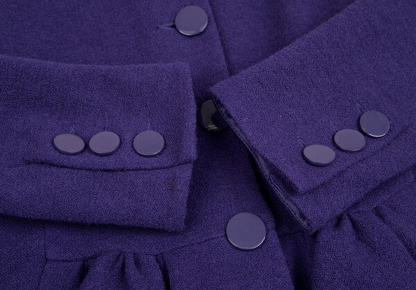 ARMANI COLLEZIONI Wool Hem Gather Jacket Purple Size 42