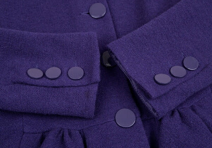 ARMANI COLLEZIONI Wool Hem Gather Jacket Purple Size 42