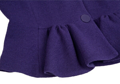 ARMANI COLLEZIONI Wool Hem Gather Jacket Purple Size 42