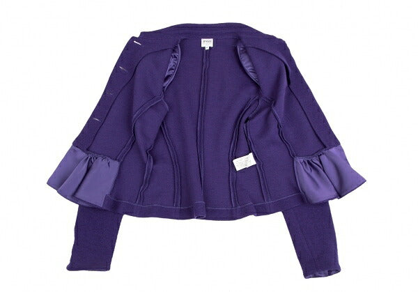 ARMANI COLLEZIONI Wool Hem Gather Jacket Purple Size 42