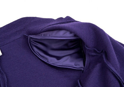 ARMANI COLLEZIONI Wool Hem Gather Jacket Purple Size 42