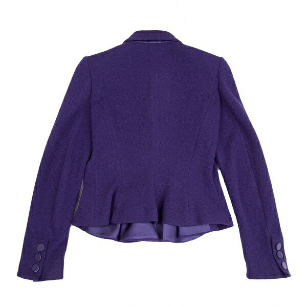 ARMANI COLLEZIONI Wool Hem Gather Jacket Purple Size 42