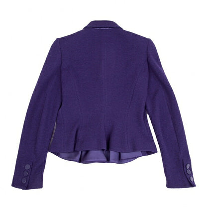 ARMANI COLLEZIONI Wool Hem Gather Jacket Purple Size 42