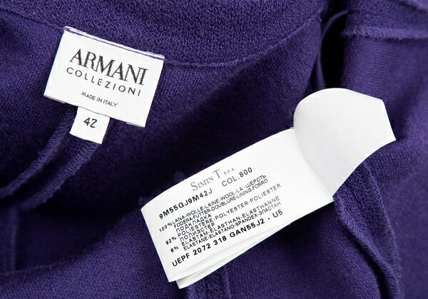 ARMANI COLLEZIONI Wool Hem Gather Jacket Purple Size 42