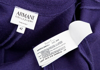 ARMANI COLLEZIONI Wool Hem Gather Jacket Purple Size 42