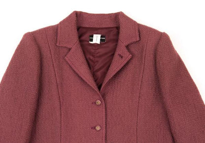 CHANEL CREATIONS Wool Tweed Lion Button Jacket Pink Size 10