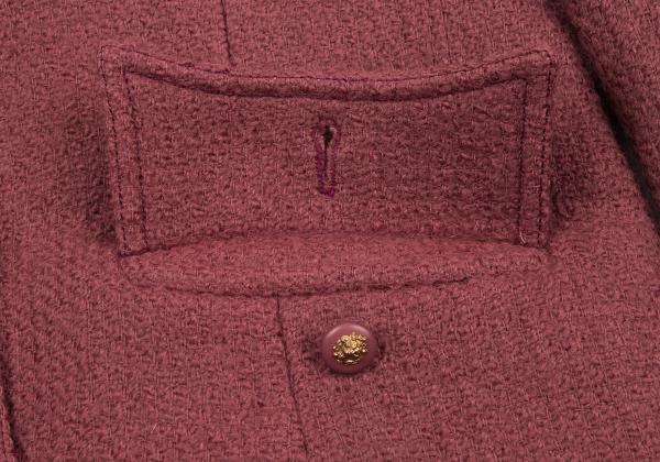 CHANEL CREATIONS Wool Tweed Lion Button Jacket Pink Size 10