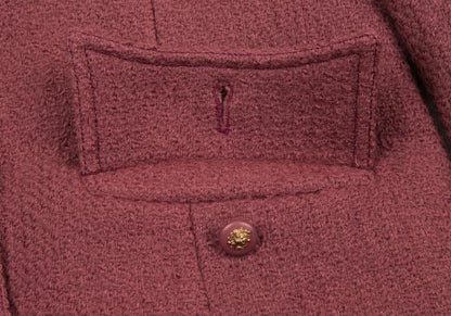 CHANEL CREATIONS Wool Tweed Lion Button Jacket Pink Size 10