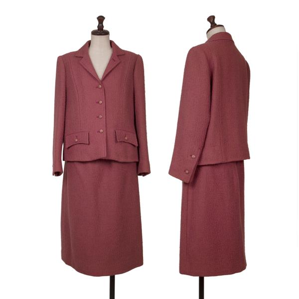 CHANEL CREATIONS Wool Tweed Lion Button Jacket Pink Size 10
