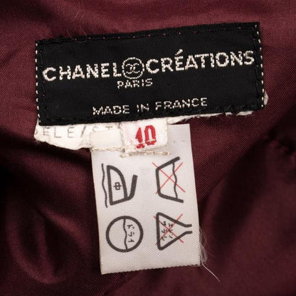 CHANEL CREATIONS Wool Tweed Lion Button Jacket Pink Size 10