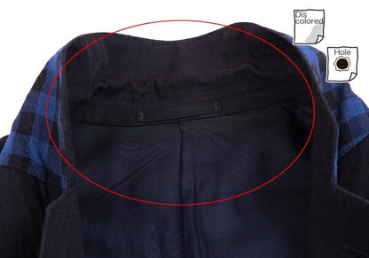 ISSEY MIYAKE MEN Navy Block Check Lined Wool Jacket Size 4