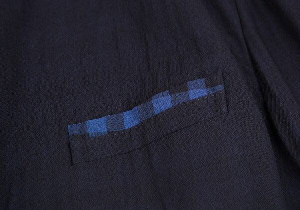 ISSEY MIYAKE MEN Navy Block Check Lined Wool Jacket Size 4
