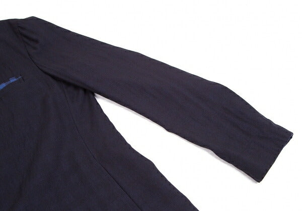 ISSEY MIYAKE MEN Navy Block Check Lined Wool Jacket Size 4