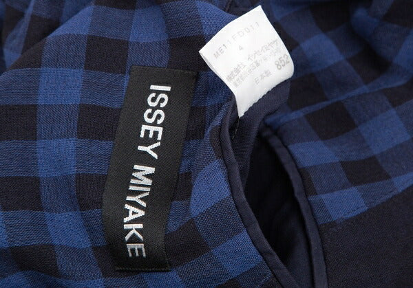 ISSEY MIYAKE MEN Navy Block Check Lined Wool Jacket Size 4