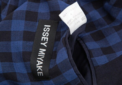 ISSEY MIYAKE MEN Navy Block Check Lined Wool Jacket Size 4