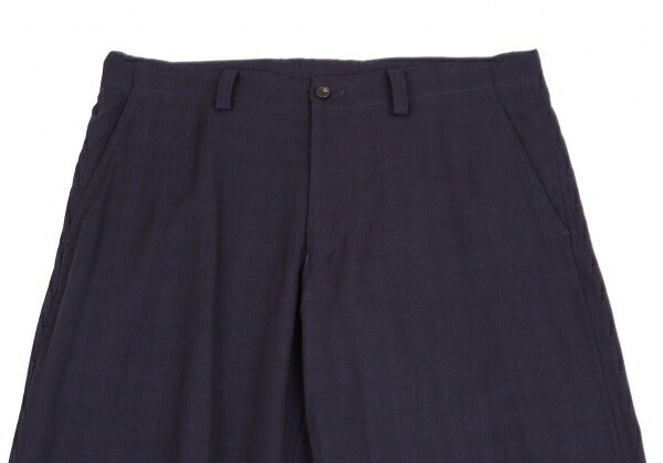 ISSEY MIYAKE MEN Summer Wool Block Check Pants Blue Size 4