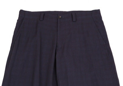 ISSEY MIYAKE MEN Summer Wool Block Check Pants Blue Size 4
