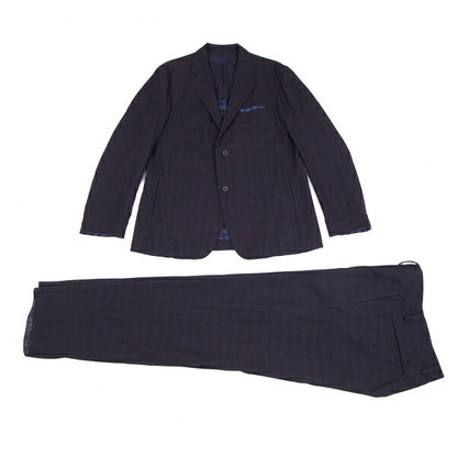 ISSEY MIYAKE MEN Block Check Lining Summer Suit Blue Size 4