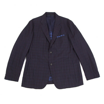 ISSEY MIYAKE MEN Block Check Lining Summer Suit Blue Size 4