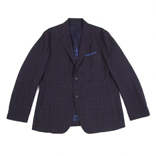 ISSEY MIYAKE MEN Block Check Lining Summer Suit Blue Size 4