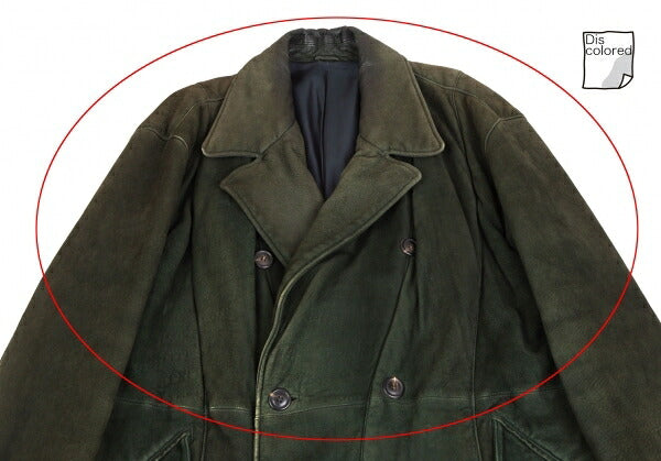 ISSEY MIYAKEMEN Sheep Leather Coat Green Size M
