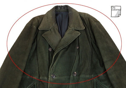 ISSEY MIYAKEMEN Sheep Leather Coat Green Size M