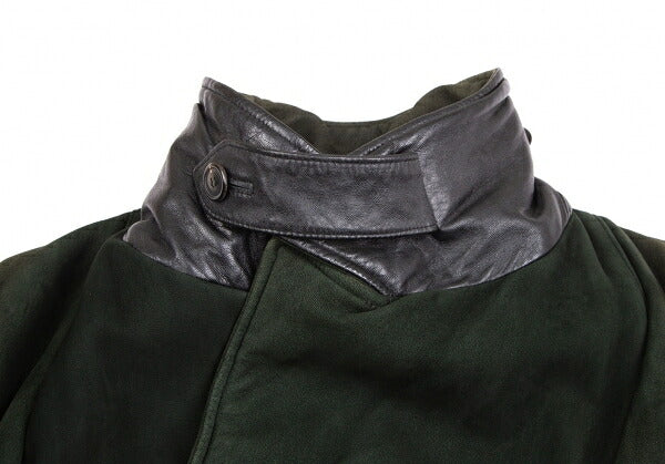 ISSEY MIYAKEMEN Sheep Leather Coat Green Size M