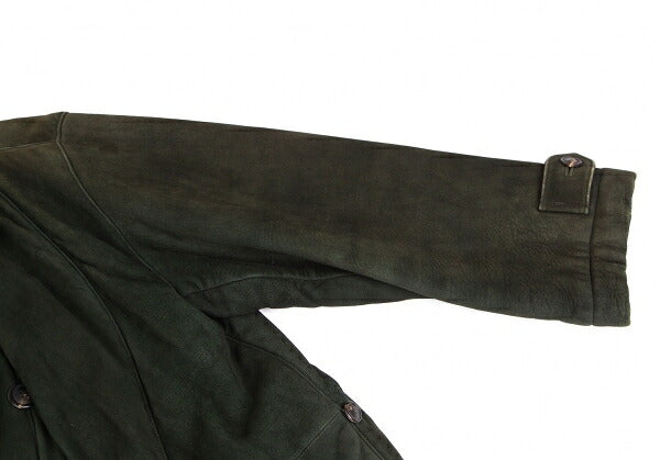ISSEY MIYAKEMEN Sheep Leather Coat Green Size M
