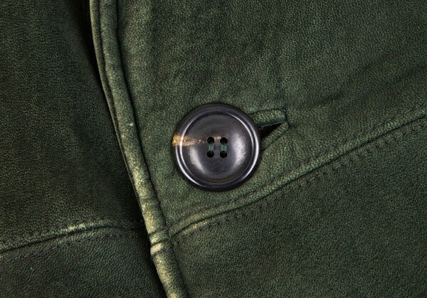 ISSEY MIYAKEMEN Sheep Leather Coat Green Size M