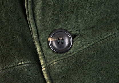 ISSEY MIYAKEMEN Sheep Leather Coat Green Size M