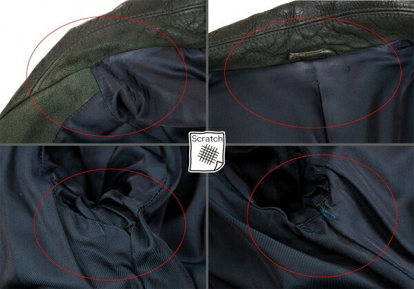 ISSEY MIYAKEMEN Sheep Leather Coat Green Size M