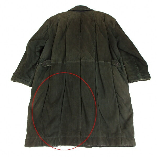 ISSEY MIYAKEMEN Sheep Leather Coat Green Size M
