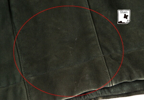 ISSEY MIYAKEMEN Sheep Leather Coat Green Size M