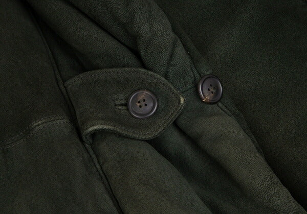 ISSEY MIYAKEMEN Sheep Leather Coat Green Size M