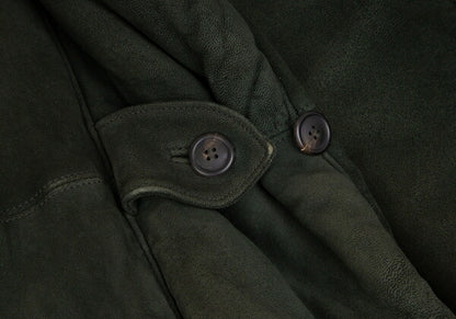ISSEY MIYAKEMEN Sheep Leather Coat Green Size M