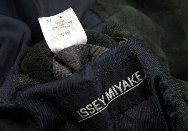 ISSEY MIYAKEMEN Sheep Leather Coat Green Size M