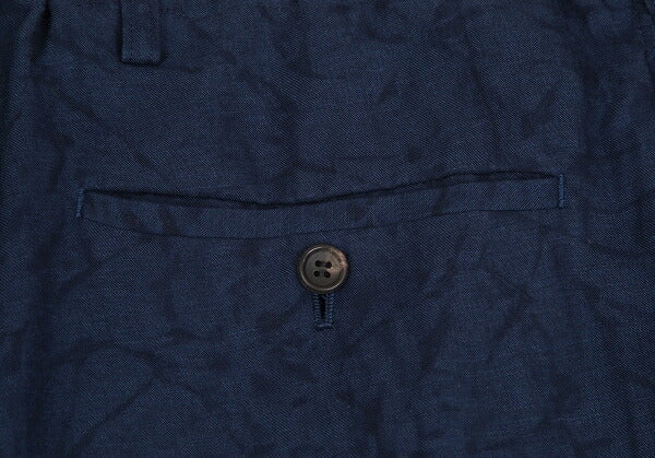 ISSEY MIYAKE MEN Linen Lyocell Shibori Pants Navy Size 5