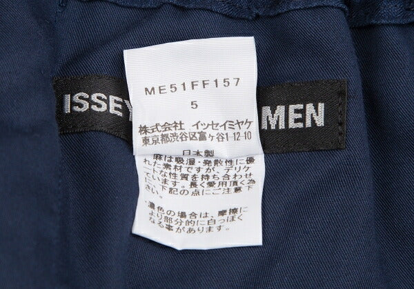 ISSEY MIYAKE MEN Linen Lyocell Shibori Pants Navy Size 5