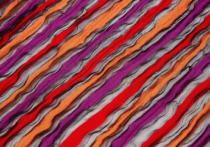 ISSEY MIYAKE MEN Sheer Stripe Fringe Scarf Black Multi
