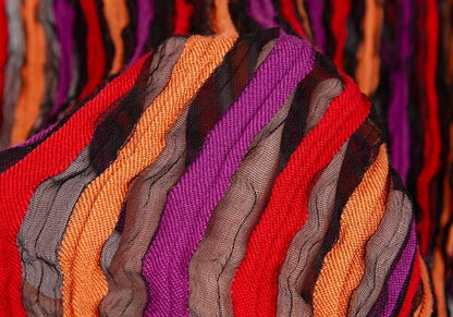 ISSEY MIYAKE MEN Sheer Stripe Fringe Scarf Black Multi