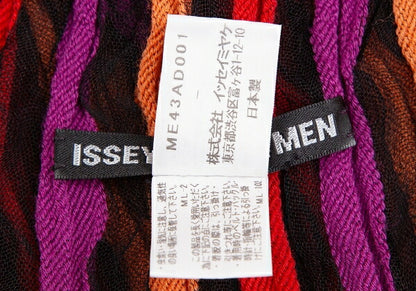 ISSEY MIYAKE MEN Sheer Stripe Fringe Scarf Black Multi