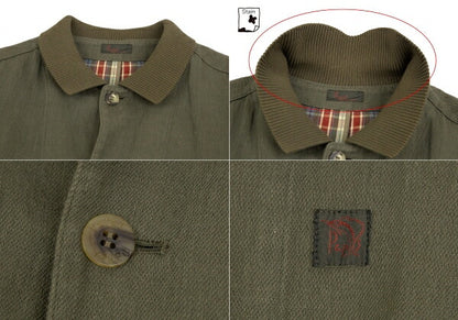 Papas Cotton Linen Check Lined Jacket Green Size M